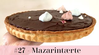 27  Mazarintærte toppet med chokolade ganache fyld af mazarin og en bund af mørdej [upl. by Buzzell]