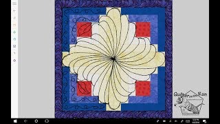 Free Motion Quilting Ideas For Quilting a Log Cabin Block Variation 3 [upl. by Lihcox]