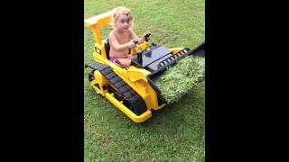 Aussie Dad buys daughter a Bulldozer so she can help with the lawn [upl. by Lettie]