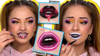 I TRIED RECREATING INSTAGRAM LIP ART [upl. by Araz]