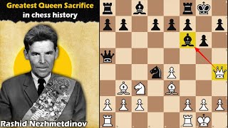 Greatest Queen Sacrifice in chess history  Nezhmetdinov vs Chernikov 1962 [upl. by Acinnod]