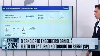 O candidato Engenheiro Daniel é eleito no 2° turno no Taboão da Serra SP  SBT News [upl. by Ydnys]