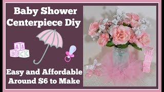 Baby Shower Centerpiece Diy 🌸 Easy and Affordable for Baby Girl [upl. by Kcirddor]