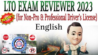 LTO EXAM REVIEWER 2023 ENGLISH for NONPRO amp PROFESSIONAL DRIVERS LICENSE [upl. by Regdor]