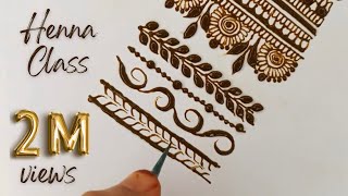 Henna Class for Beginners Part 1  Tips and tricks  basic henna elements  Mehendi class Malayalam [upl. by Nnylrefinnej]