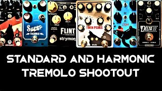 Standard amp Harmonic Tremolo Shootout  Flint Delta II Supro Harmonious Monk Twin Peaks Monument [upl. by Harac]