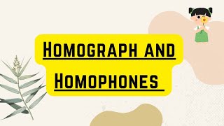 Homograph and Homophones English Grammar English Speaking skills [upl. by Chimene]