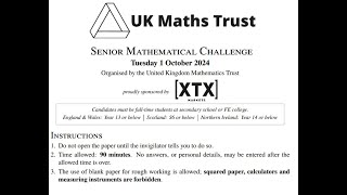 UKMT Senior maths challenge 2024 [upl. by Yeldoow]