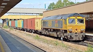 Two GBRF Hauled Container Trains Pass At Leicester On Tuesday 6th August 2024 [upl. by Mellman101]