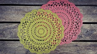 How To Crochet Easy Round Lace Doily [upl. by Manchester]