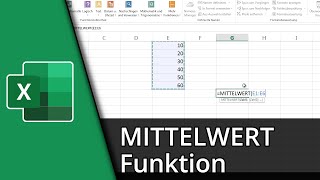 Excel Mittelwert Funktion  MITTELWERT ✅ Tutorial [upl. by Leamiba307]