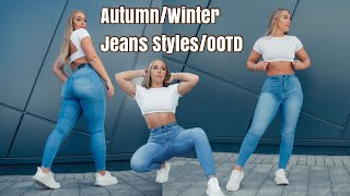 AutumnWinter Outfit Inspiration Wearing FitJeans  Styling Jeans [upl. by Sanez]