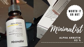 Minimalist Alpha Arbutin 02  Serum Review  Worth it or not  Beauty Stella [upl. by Yates]