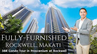 Condo Tour M6 • Inside a FULLYFURNISHED 3BR Condo for Sale in Proscenium at Rockwell Makati City [upl. by Aplihs]