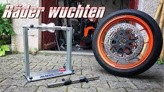 Motorrad Räder selbst wuchten mit Wuchtbock  KurvenradiusTV [upl. by Christyna261]