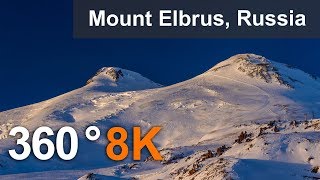 360 video Journey to Elbrus Mountain Russia Teaser 8K aerial video [upl. by Arahc]