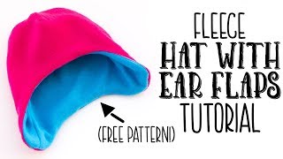 Fast Fleece Hat with Ear Flaps DIY free pattern [upl. by Nosnhoj]