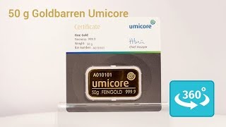 50g Goldbarren von Umicore in 360° Ansicht [upl. by Haram]