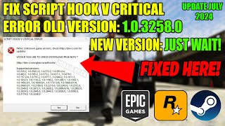 How to Fix Script hook V Critical Error  GTA V Script Hook V Critical Update Error Fix July 2024 [upl. by Sabelle874]