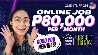 SALARY P80000MO  Pwede NO EXPERIENCE amp DEGREE  STABLE ONLINE JOB for PINOYS Work From Home PH [upl. by Dirgis745]