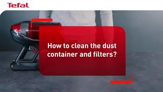 Tefal XForce Flex  How To Clean The Dust Container And Filters [upl. by Auhsoj]