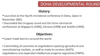 Doha development agenda  international trade law  ballb  bballb  easy explanation [upl. by Nirik]