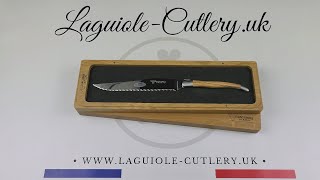 Classic Laguiole Bread Knife Olivewood handle [upl. by Akined]