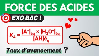 FORCE DES ACIDES 🎯 Exercice BAC complet ✅ Terminale Chimie [upl. by Iroc]