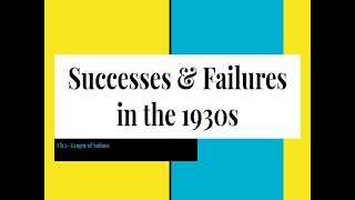 League of Nations success and failures in the 1930s [upl. by Ydnarb]