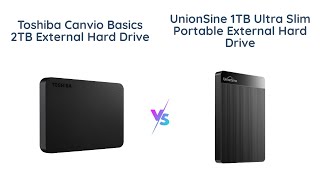 Toshiba Canvio Basics 2TB vs UnionSine 1TB  Which is Better [upl. by Atilam]