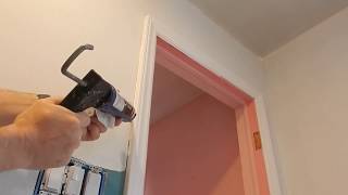 Prepping door window and baseboard trim for paint [upl. by Sirad]