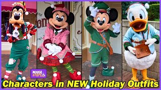 We Meet Mickey Minnie Goofy Donald Daisy amp Pluto in NEW Disneyland Holiday Costumes  2024 [upl. by Aseretairam43]