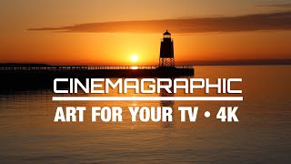 Lake Michigan Sunset  Cinemagraphic Art For Your TV  4Hr 4K [upl. by Triny]