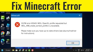 How to Fix OpenGL Error 65543 in Minecraft FIXED [upl. by Free482]