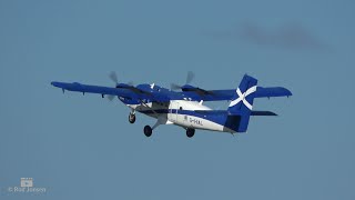 Loganair Twin Otter GHIAL departing Glasgow Airports runway 23 4K [upl. by Chassin987]