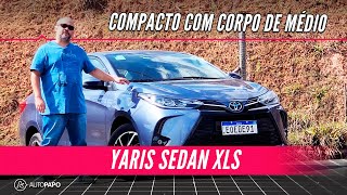 Toyota Yaris Sedan XLS preço conteúdos consumo portamalas e medidas [upl. by Harve]