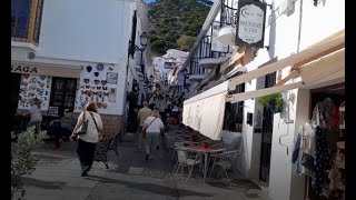 MIJAS PUEBLO WALKABOUT  SHOPS RESTAURANTS MEMORIES AND DODGY LIFTS [upl. by Bishop]