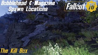 Fallout 76 Bobblehead amp Magazine Spawn Locations  The Kill Box [upl. by Adnorahc823]