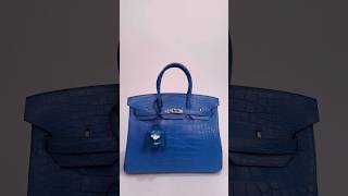 H Birkin 35 Bleu Croc birkin birkinbag luxurybag luxury handbags bag fashionbag shorts [upl. by Rives426]