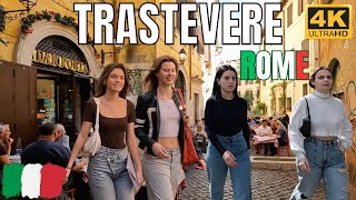 【4K】TRASTEVERE ROME ITALY WALKING TOUR 4K 2023 [upl. by Attenrev]