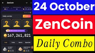 Zen coin daily combo today 24 october  today combo zen coin  daily combo zen coin [upl. by Olbap]