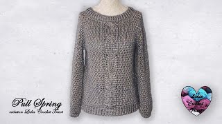 Pull quotSpringquot Crochet Torsades quotLidia Crochet Tricotquot Facile [upl. by Leuamme142]