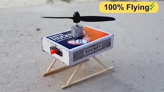 How to Make Flying Matchbox Helicopter Diy Toy Helicopter [upl. by Htiekram]