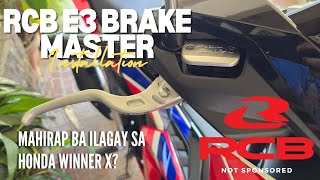 RCB E3 Brake Master 14 mm Paano Iinstall sa Honda Winner X [upl. by Ennazor]