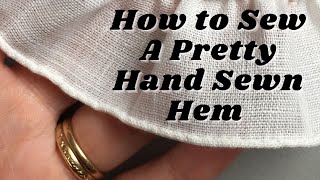 HOW TO HAND SEW A Pretty Rolled Hem LEFT HANDED [upl. by Enidlareg]