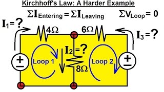 Kirchhoffs law application 2loop circuit solving  Electric current  Physics  Khan Academy [upl. by Fisk]