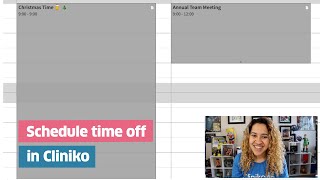 Cliniko quick tip schedule time off [upl. by Minnnie]