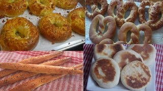 بريتزل 🥨، خبز فيسال 🥖، كعك مملح بالجبن🍩 و فطائر متنوعة 🍞 بنفس العجينة Bretzel Bagel pain ficelle [upl. by Jarus]