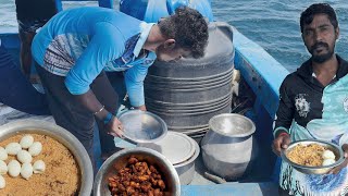 Trevally Fish Fried Rice  கடல் மேல் சமைத்த பாறை மீன் ஃப்ரைட் ரைஸ் [upl. by Willette]