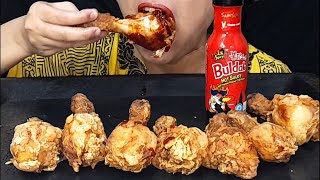 ASMR SAMYANG FIRE FRIED CHICKEN DRUMSTICKS No Voice eating video SPICY BITES ASMR WITH EMMA [upl. by Haimes]